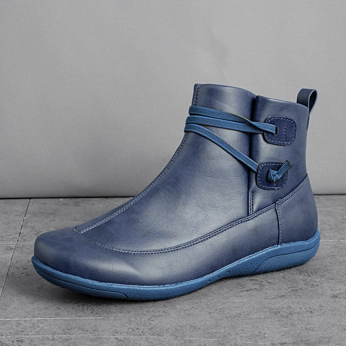 Braided Strap Flat Heel All Season Boots