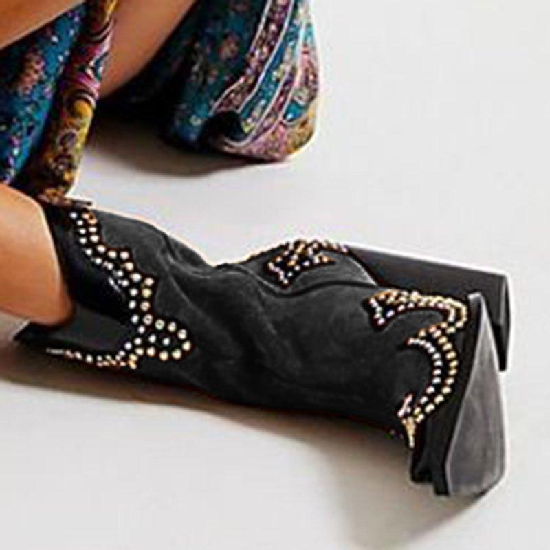 Spring/fall Color Block Casual Block Heel Boots