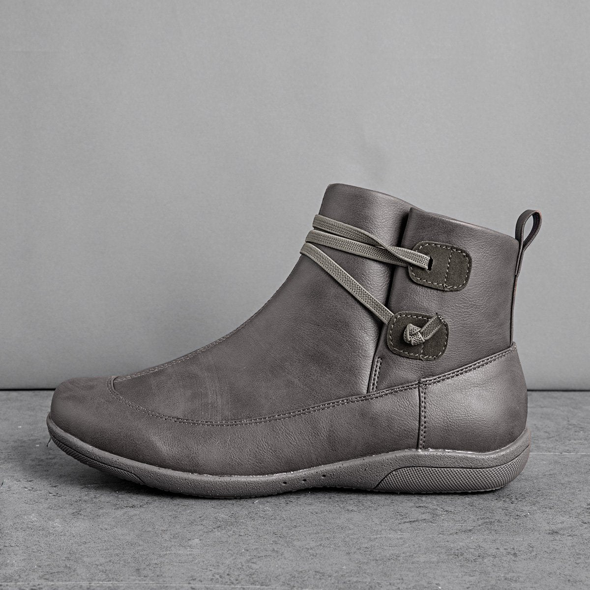 Braided Strap Flat Heel All Season Boots