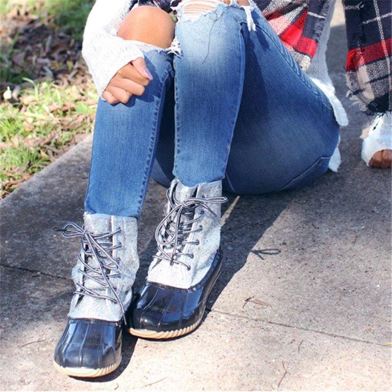 Women Casual Lace-Up Sparkling Glitter Boots